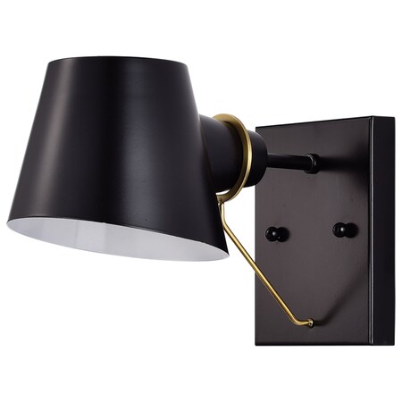 Nuvo Baxter 1-Light Vanity - Black with Burnished Brass 60/7381